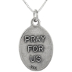 Picture of Sterling Silver St John Medal Necklace Oxidized finish Oval 1.8mm Chain