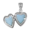 Picture of Very Tiny 1/2 inch Sterling Silver Diamond Heart Locket Necklace for Women 16-20 inch
