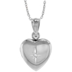 Picture of Very Tiny 1/2 inch Sterling Silver Diamond Heart Locket Necklace for Women 16-20 inch