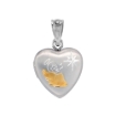 Picture of Very Tiny 1/2 inch Sterling Silver Angel Locket Necklace for Women Heart shape Two Tone 16-20 inch