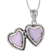 Picture of Very Tiny 1/2 inch Sterling Silver Heart Locket Necklace for Women Floral Engraving 16-20 inch