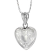 Picture of Very Tiny 1/2 inch Sterling Silver Heart Locket Necklace for Women Floral Engraving 16-20 inch