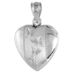 Picture of Small 5/8 inch Sterling Silver Butterfly Locket Necklace for Women Heart Shape Butterflies 16-20 inch