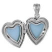 Picture of Small 5/8 inch Sterling Silver Butterfly Locket Necklace for Women Heart Shape Butterflies 16-20 inch