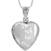 Picture of Small 5/8 inch Sterling Silver Butterfly Locket Necklace for Women Heart Shape Butterflies 16-20 inch