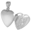 Picture of Small 5/8 inch Sterling Silver Butterfly Locket Necklace for Women Heart Shape Butterflies 16-20 inch