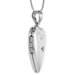 Picture of 3/4 inch Sterling Silver Diamond Heart Locket Necklace for Women Engraved Star 16-20 inch