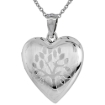 Picture of 3/4 inch Sterling Silver Family Tree Heart Locket Necklace for Women 16-20 inch