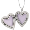 Picture of 3/4 inch Sterling Silver Diamond Heart Locket Necklace for Women 16-20 inch