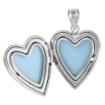 Picture of 3/4 inch Sterling Silver Hummingbird Locket Necklace for Women Heart shape 16-20 inch