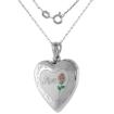 Picture of 3/4 inch Sterling Silver Heart Locket Necklace for Women MOM & Red Rose 16-20 inch