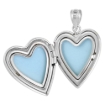 Picture of 3/4 inch Sterling Silver St Christopher Locket Necklace for Women Heart Shape 16-20 inch