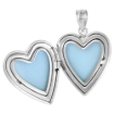 Picture of 3/4 inch Sterling Silver Butterfly on Flower Locket Necklace for Women Heart Shape Pink Enamel 16-20 inch