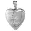Picture of 3/4 inch Sterling Silver Heart Locket Necklace for Women forever In My Heart Inscription 16-20 inch