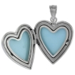 Picture of 3/4 inch Sterling Silver Heart Locket Necklace for Women forever In My Heart Inscription 16-20 inch