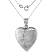 Picture of 3/4 inch Sterling Silver Heart Locket Necklace for Women forever In My Heart Inscription 16-20 inch
