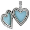 Picture of 3/4 inch Sterling Silver Jewish Star of David Heart Locket Necklace for Women 16-20 inch