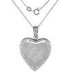 Picture of 3/4 inch Sterling Silver Jewish Star of David Heart Locket Necklace for Women 16-20 inch