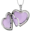 Picture of 1 inch Sterling Silver Diamond Heart Locket Necklace for Women 4 Picture 16-20 inch