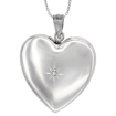 Picture of 1 inch Sterling Silver Diamond Heart Locket Necklace for Women 4 Picture 16-20 inch