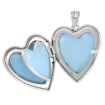 Picture of 1 inch Sterling Silver Heart Locket Necklace for Women 4 Picture Gold Quilt 16-20 inch
