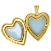 Picture of Gold plated 1 inch Sterling Silver Heart Locket Necklace for Women Scroll Etching 16-24 inch