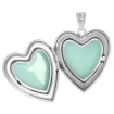Picture of 1 inch Sterling Silver Heart Locket Necklace for Women Scroll Etching Heart Center 16-20 inch