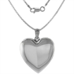Picture of 1 inch Sterling Silver Plain Heart 4 Picture Locket Necklace for Women 16-20 inch