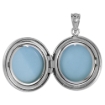 Picture of 3/4 inch Round Sterling Silver Diamond Locket Necklace for Women Starburst Set Polished Finish, 16-20 inch