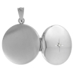 Picture of 3/4 inch Round Sterling Silver Diamond Locket Necklace for Women Starburst Set Polished Finish, 16-20 inch