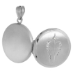 Picture of 3/4 inch Round Sterling Silver Diamond Angel Wings Locket Necklace for Women 16-18 inch