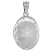 Picture of Small Sterling Silver Oval Star of David Locket Necklace 5/8 inch
