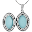 Picture of Small Sterling Silver Oval Star of David Locket Necklace 5/8 inch