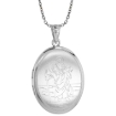 Picture of Sterling Silver St Christopher Locket Necklace Oval Shape 1 1/32 inch