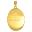 Picture of Gold plated Sterling Silver Footprints Locket Necklace Oval Star Above 1 inch (26mm) tall