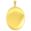 Picture of Large Oval Gold plated Sterling Silver Diamond Locket Necklace Etched Scrollwork 1 3/8 inch