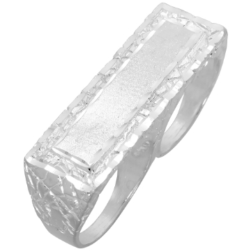 Picture of Sterling Silver Two Finger Nugget Signet Ring 9/16 inch wide, sizes 8 - 13