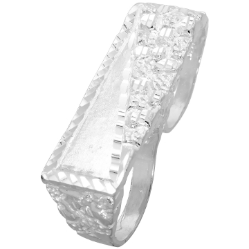 Picture of Sterling Silver Two Finger Nugget Ring 5/8 inch wide, sizes 8 - 13