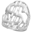 Picture of Sterling Silver Dollar Sign Ring Diamond Cut Finish 1 1/4 inch wide sizes 8 - 13