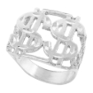 Picture of Sterling Silver Double Dollar Sign Ring for Men 15/16 inch wide sizes 8 - 13