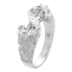 Picture of Small Sterling Silver Sideways Dollar Sign Ring for Men Nugget Texture Cut-out 1/2 inch wide sizes 8 - 13