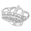 Picture of Large Sterling Silver Crown Ring for Men Textured Finish 1 1/16 inch wide sizes 8 - 13