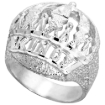 Picture of Large Sterling Silver Domed Kings Crown Ring for Men 1 1/16 inch wide sizes 8 - 13
