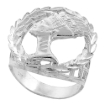 Picture of Large Sterling Silver Wreath Border Queen Nefertiti Ring for Men 1 inch wide sizes 8 - 13