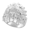 Picture of Sterling Silver Indian Chief Ring for Men with War Bonnet 7/8 inch wide sizes 8 - 13