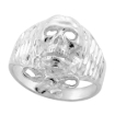 Picture of Sterling Silver Skull Ring for Men Bow Tie Beard 13/16 inch wide sizes 8 - 13