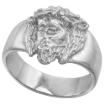 Picture of Small Sterling Crown of Thorns Silver Jesus Christ Ring for Men 9/16 inch wide sizes 8 - 13