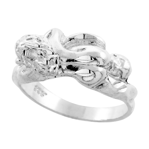 Picture of Small Sterling Silver Fellatio Ring for Men 7/16 inch wide sizes 8 - 13