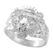 Picture of 3/4 inch Sterling Silver Lion Ring for Men Polished Finish sizes 8 - 14