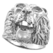 Picture of Large Sterling Silver Lion Ring for Men Polished Finish sizes 8 - 13